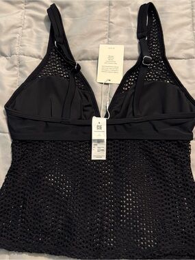cushe Black Mesh Bralette Tank Top